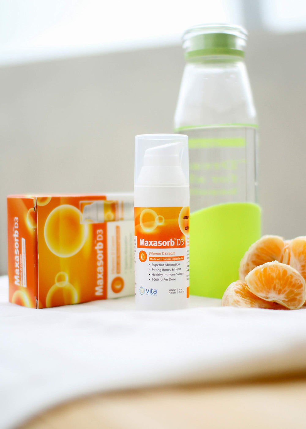 Vita Sciences Maxasorb D3 Cream used on the face for hydration.