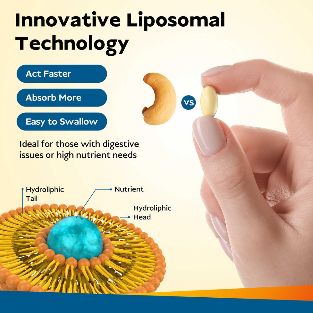 Vita Spark liposomal technology graphic emphasizes faster, longer-lasting delivery.