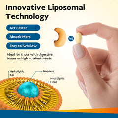 Vita Spark liposomal technology graphic emphasizes faster, longer-lasting delivery.