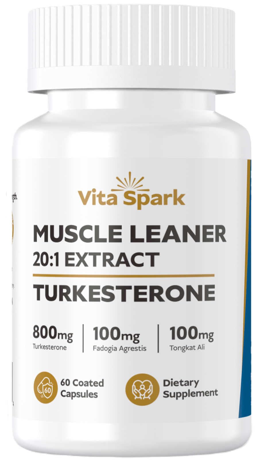 Vita Spark Turkesterone 20:1 extract bottle supports lean muscle.