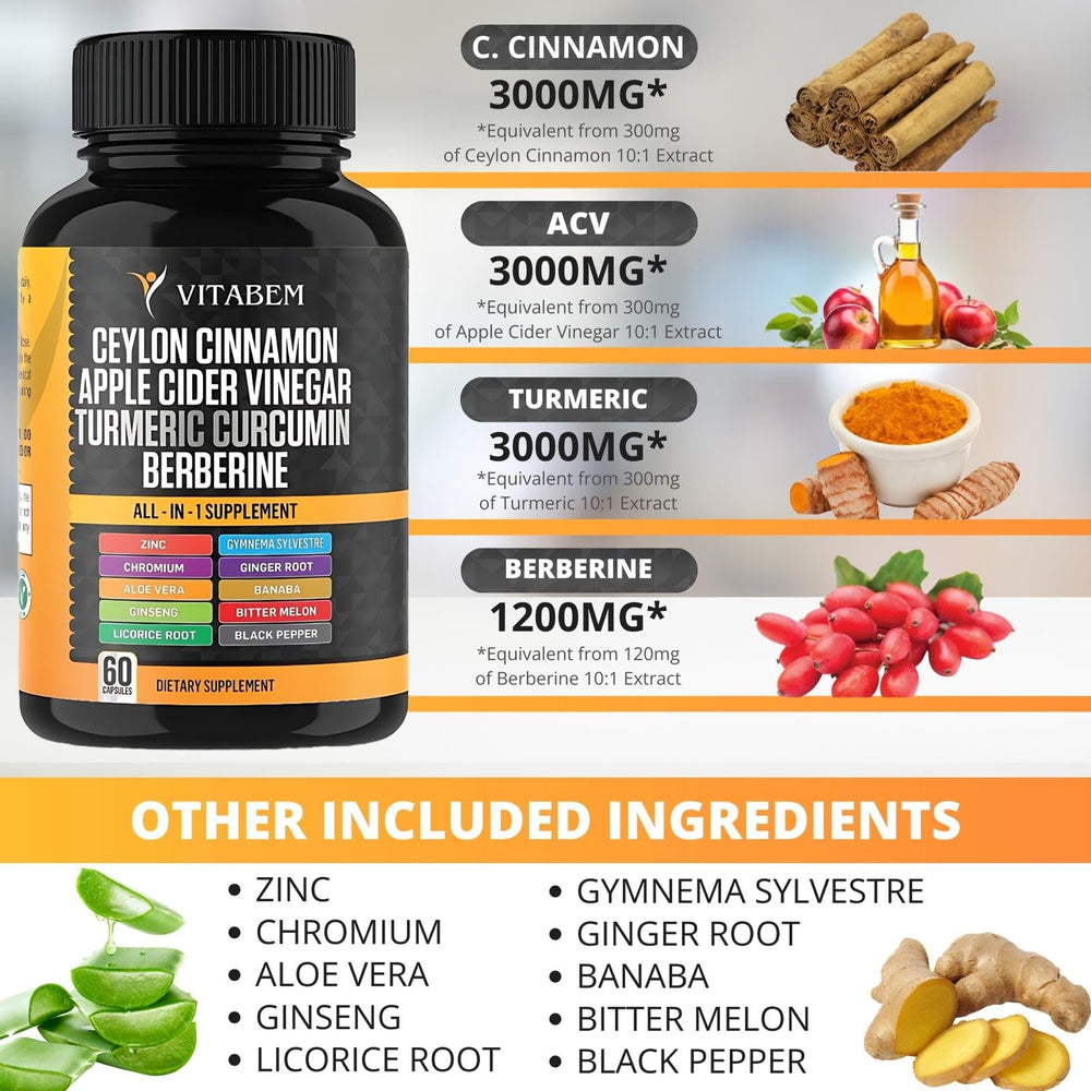 Vitabem bottle back shows ingredient list for daily routine