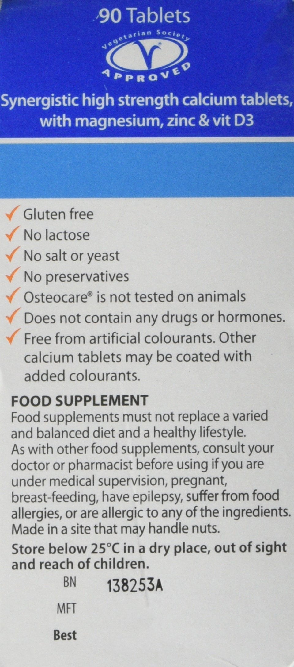 Vitabiotics Osteocare bottle label close-up for easy identification and daily use