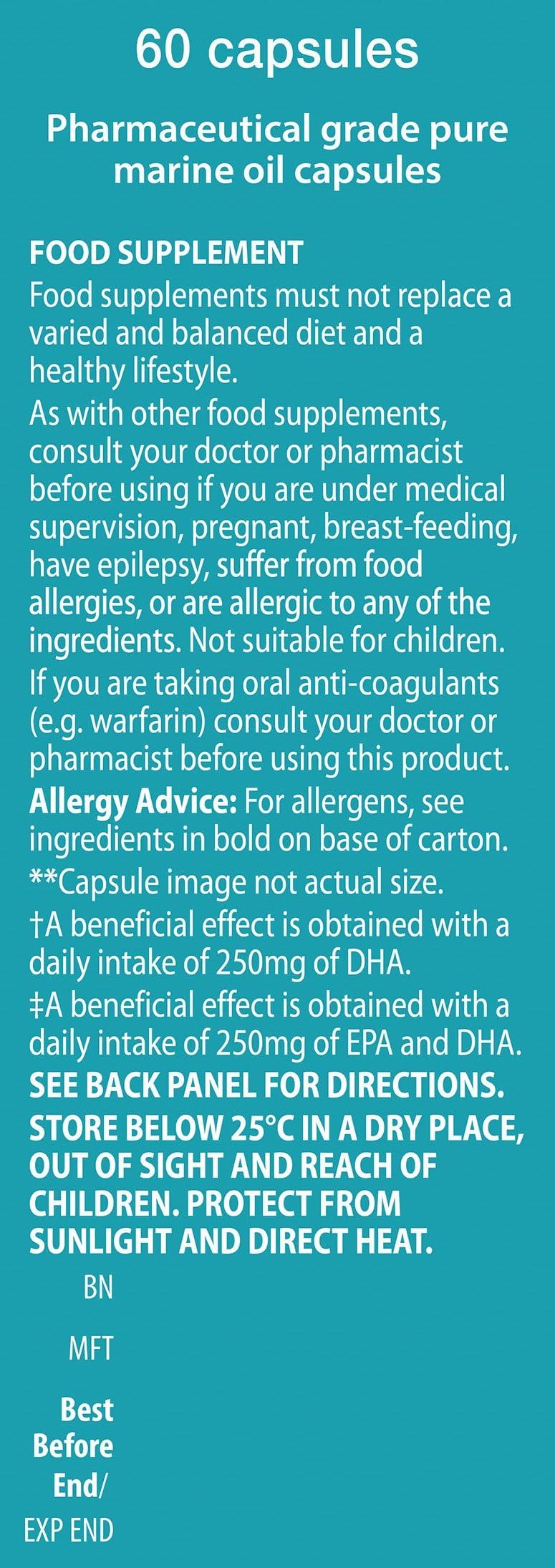 Vitabiotics Ultra Omega 3 High Potency bottle label front promotes Norway-made quality