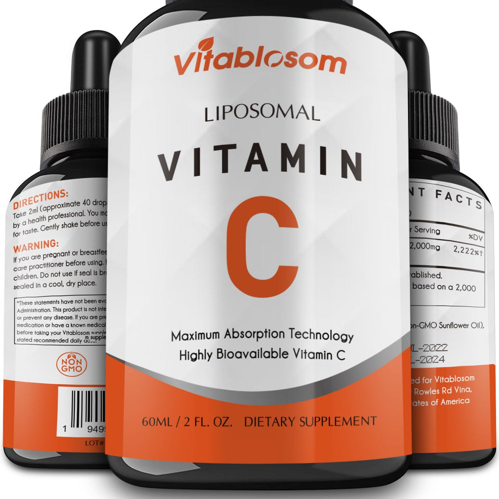 Vitablosom Liposomal Vitamin C bottle highlighting immune-support formula