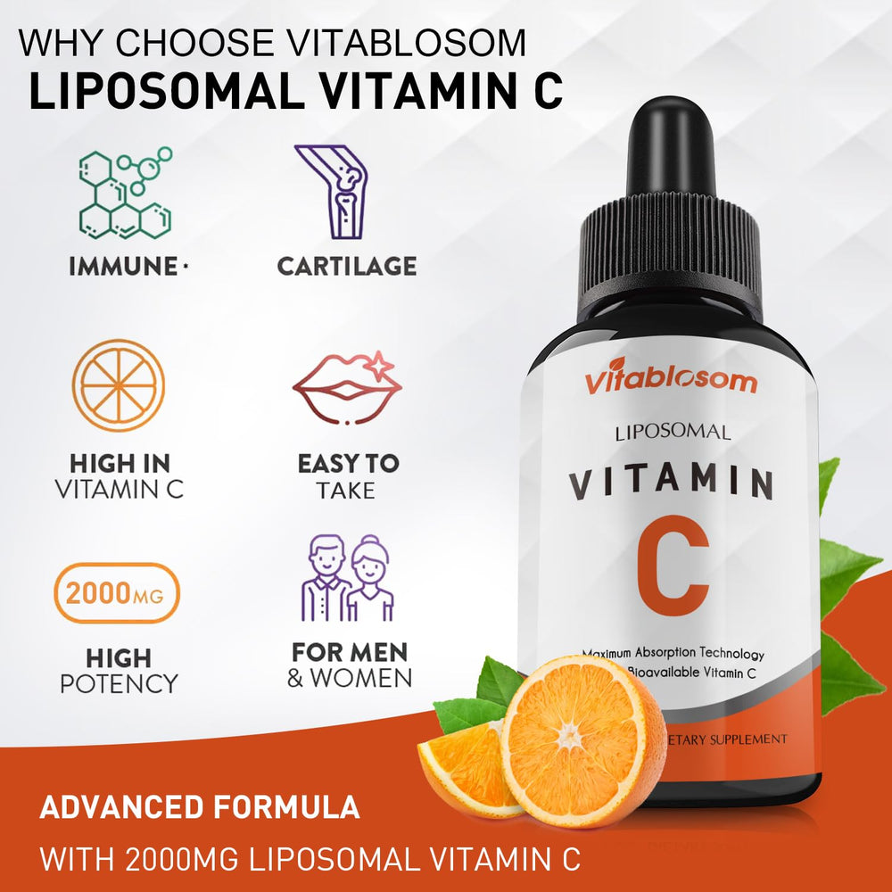 Vitablosom Liposomal Vitamin C packaging outer box close-up.