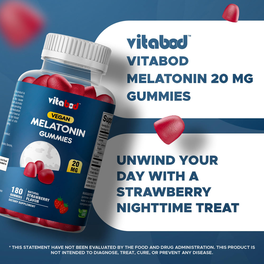 Vitabod Melatonin 20mg gummies ingredients panel