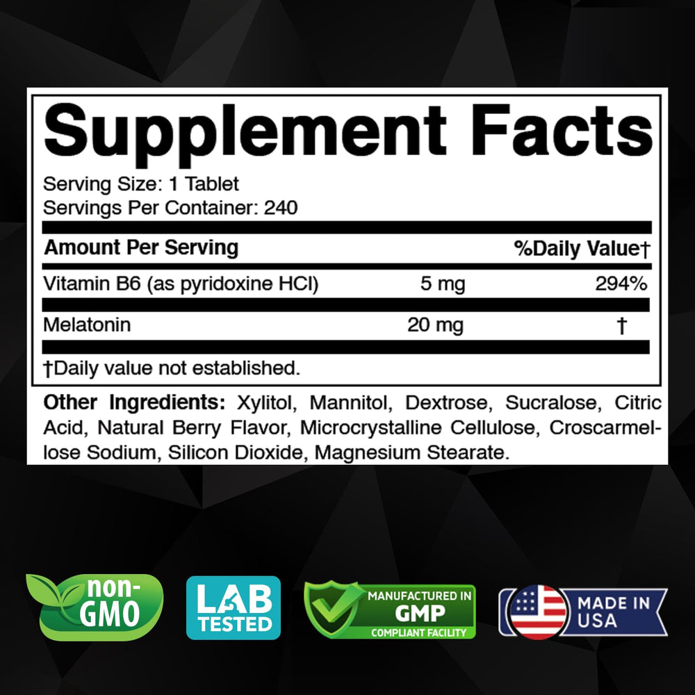 Close-up of Vitabod berry-flavor tablets showing coating and flavor appeal.