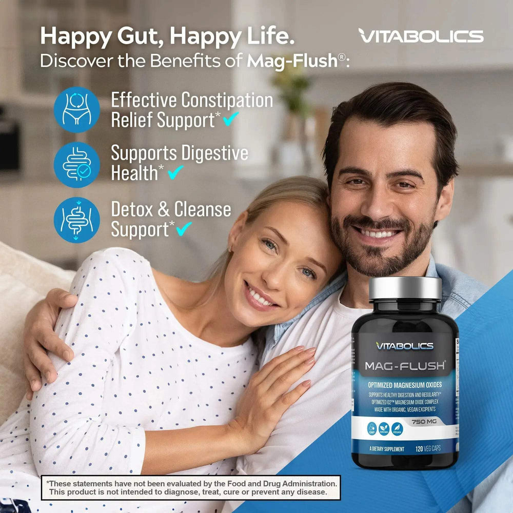 Vitabolics Mag Flush organic certifications badge for trusted ingredients