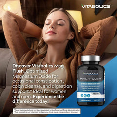 Vitabolics Mag Flush packaging indicating Made in USA and GMP quality
