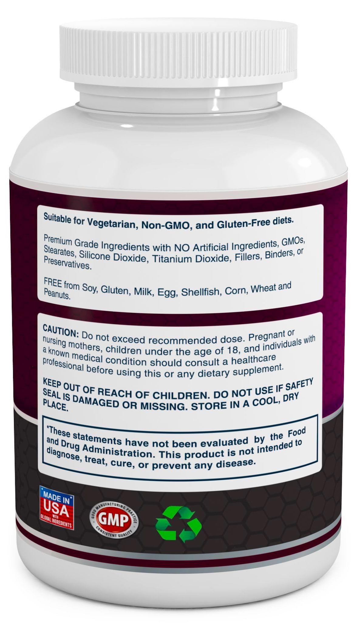 VitaBreeze Turmeric Curcumin with black pepper extract highlighting Piperine for better bioavailability.