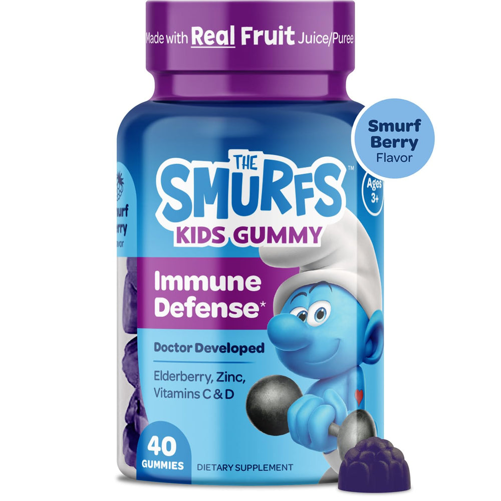 VITABURST Smurfs Kids Immune Gummies 40-count pack for school or travel