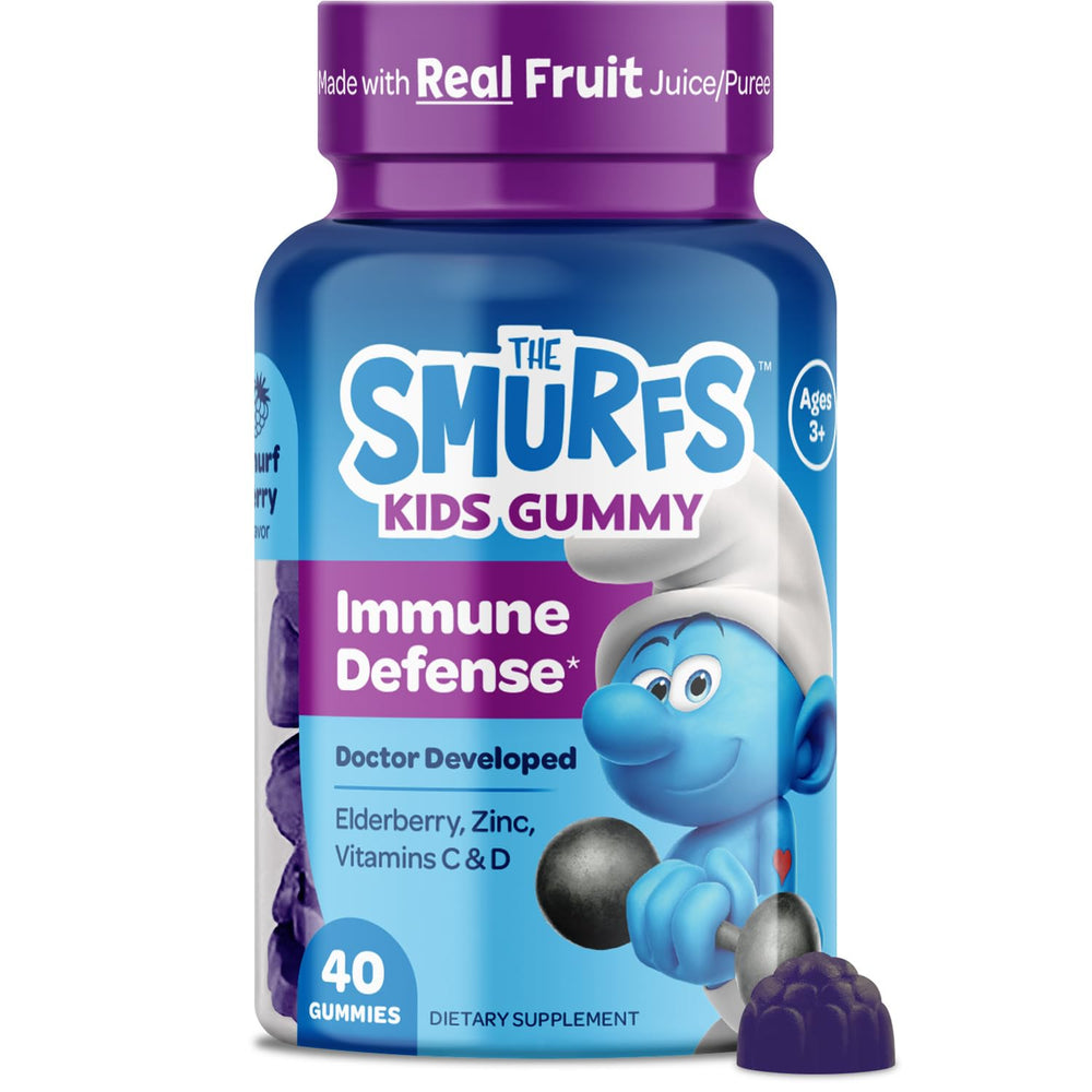 VITABURST Smurfs Kids Immune Gummies elderberry bottle for daily immune support
