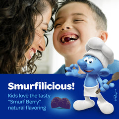 Vitaburst Smurfs Kids Multivitamin Gummies pineapple flavor no artificial flavors.