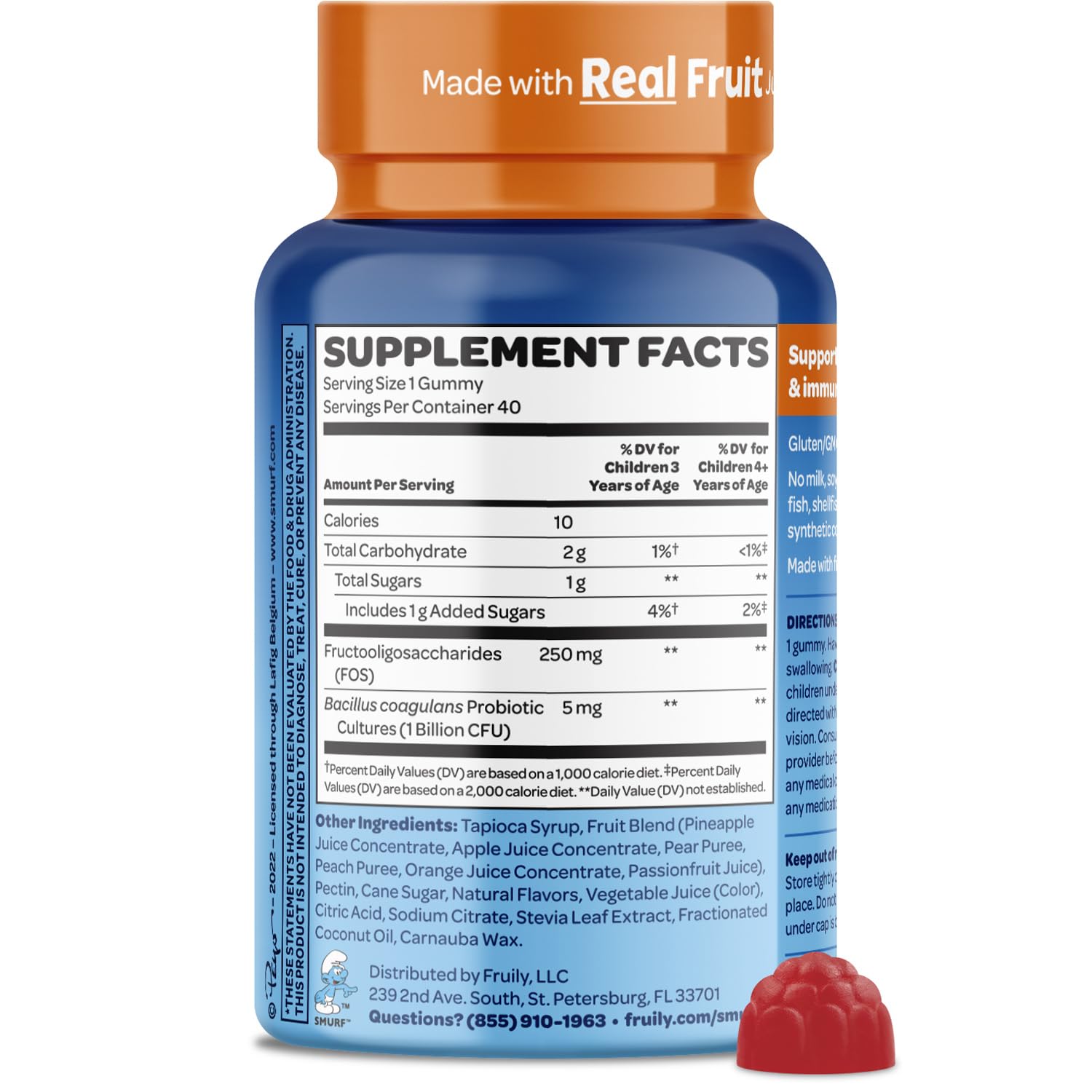 VITABURST Smurfs packaging box highlights giftable, kid-friendly branding