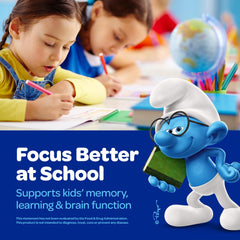 VITABURST Smurfs Kids vegan gummies outside jar closeup.