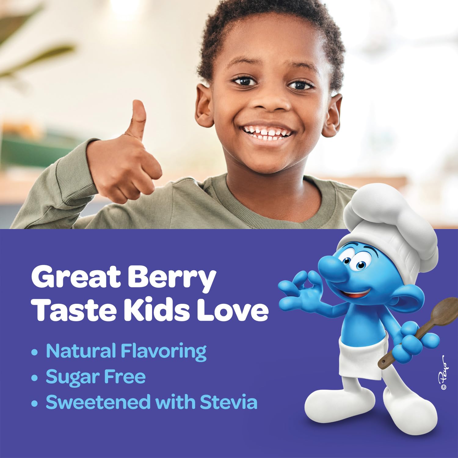 VITABURST Smurfs melatonin drops 60 servings for ongoing nightly use.