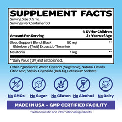 VITABURST Smurfs melatonin drops kid-friendly label highlights natural ingredients.