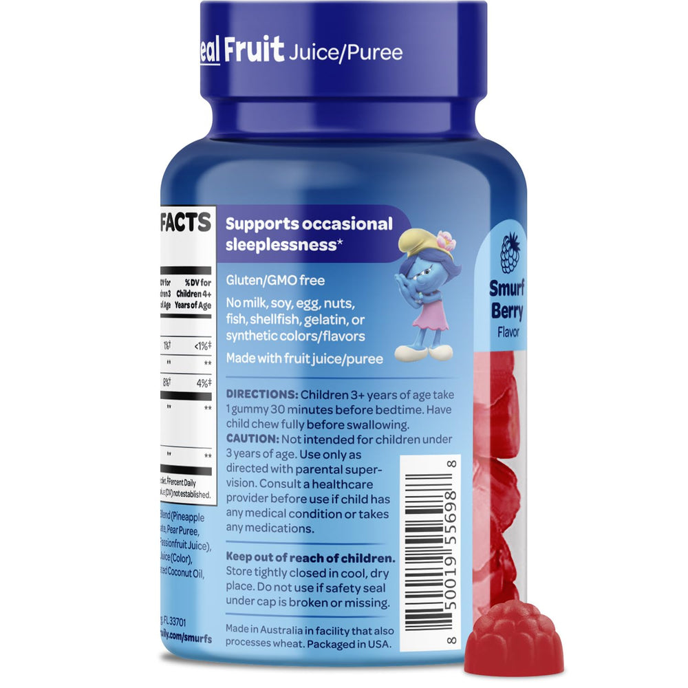 VITABURST GMO-free and no artificial sweeteners on Smurfs gummies