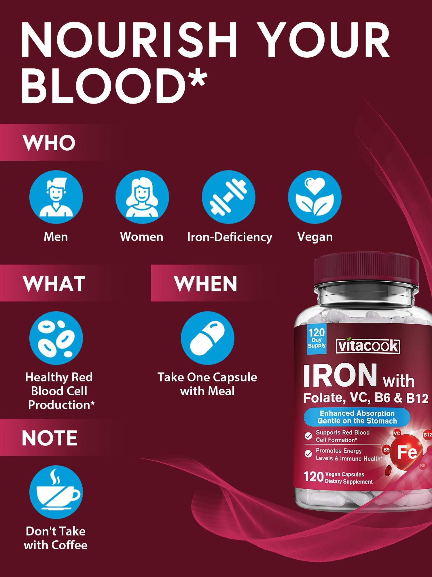 Vitacook energy-support through iron for daily activities