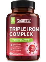 Vitacook iron supplement bottle with 60 tablets for daily energy support
