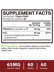 Vitacook iron supplement with vitamin C emphasizing enhanced absorption