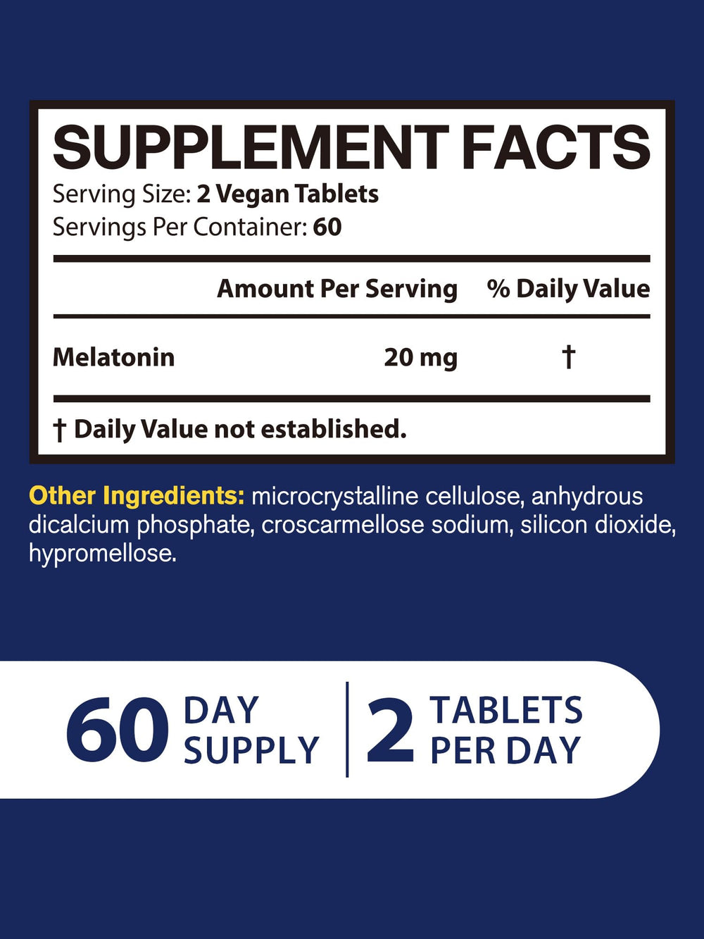 Science-inspired scene featuring Vitacook Melatonin 20mg tablets