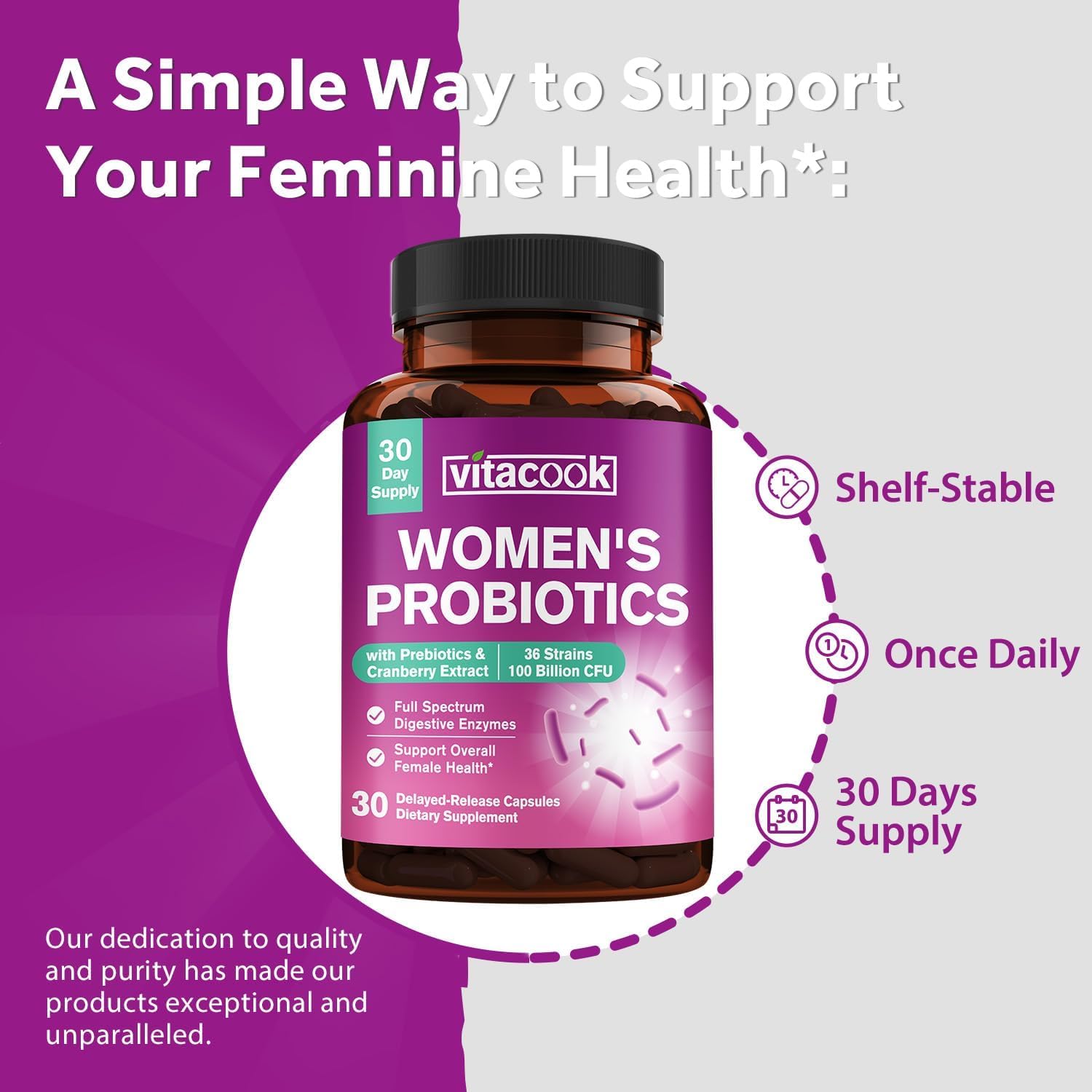 Vitacook probiotics with digestive enzymes illustration suggesting improved nutrient absorption.