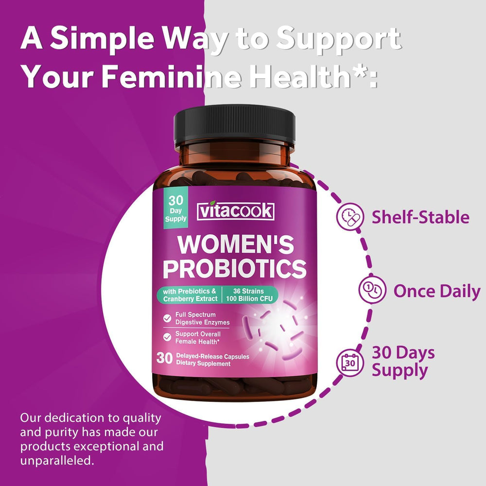 Vitacook probiotics with digestive enzymes illustration suggesting improved nutrient absorption.