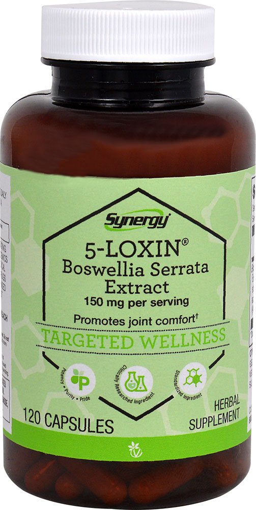Vitacost Brand Synergy 5-Loxin AKBA Boswellia bottle showing 30% AKBA potency for joint support