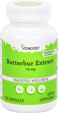 Vitacost Butterbur Extract - Standardized 75 mg | 120 Capsules | PA-Free