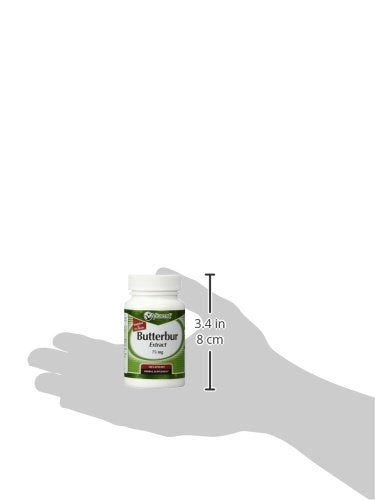 Vitacost Butterbur Extract label front emphasizing 120 servings per bottle.