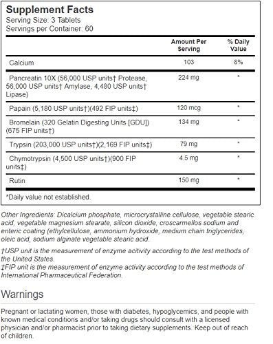 Vitacost FlavenZym enteric coated tablets ready for daily systemic enzyme support