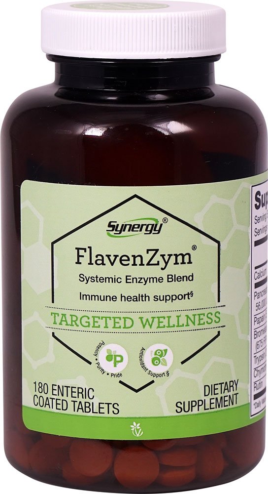 Vitacost FlavenZym systemic enzymes bottle with enteric coated tablets for systemic wellness