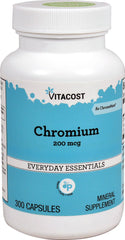 Vitacost GTF Chromium Polynicotinate ChromeMate bottle with 200 mcg capsules for daily metabolism support