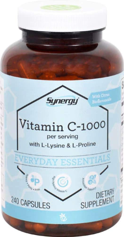Vitacost Lysine & Proline Complex bottle highlighting collagen support and antioxidant benefits