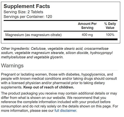 Vitacost Magnesium Citrate tablets closeup for easy daily intake