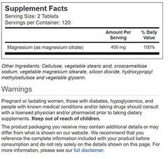 Vitacost Magnesium Citrate tablets closeup for easy daily intake