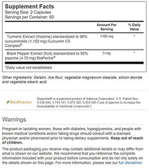 Vitacost Turmeric Extract Curcumin C3 Complex capsules closeup with Bioperine for enhanced absorption