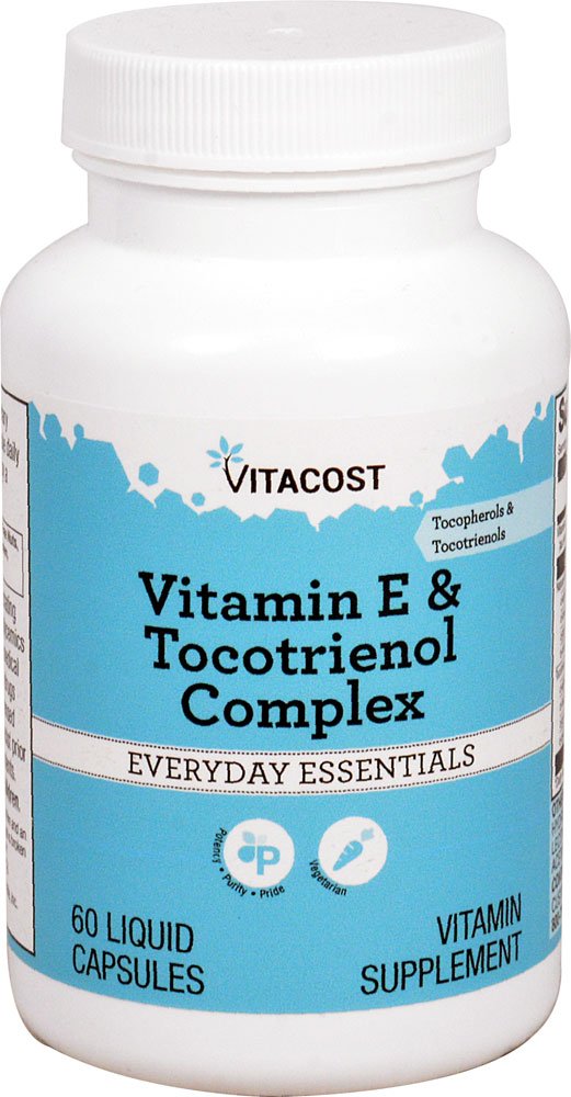 Vitacost Vitamin E & Tocotrienol Complex bottle for daily antioxidant support