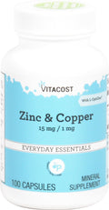 Vitacost Zinc & Copper 15 mg / 1 mg — 100 Capsules