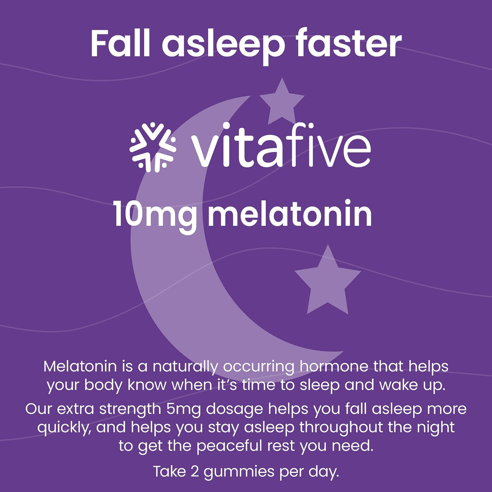 Close-up of Vitafive melatonin gummies highlighting texture and soft bite
