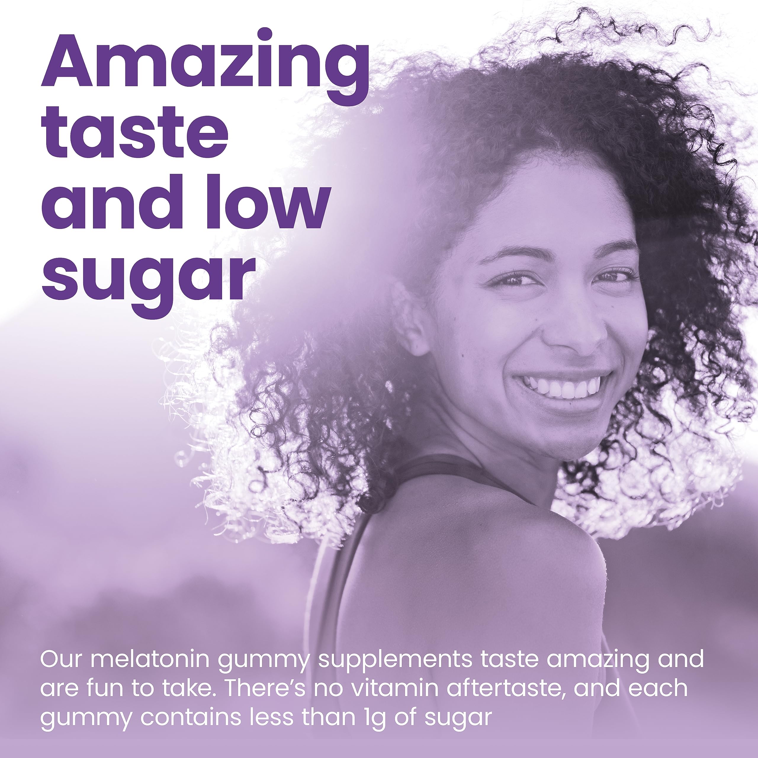 Vitafive vegan gluten-free label on melatonin gummies packaging