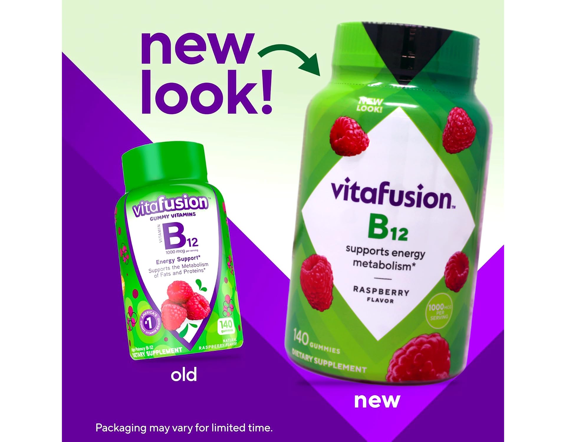 Vitafusion B12 gummies texture closeup showing chewy appearance