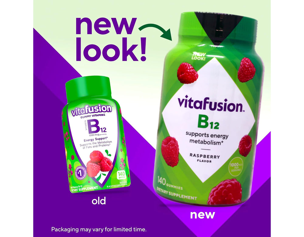 Vitafusion B12 gummies texture closeup showing chewy appearance