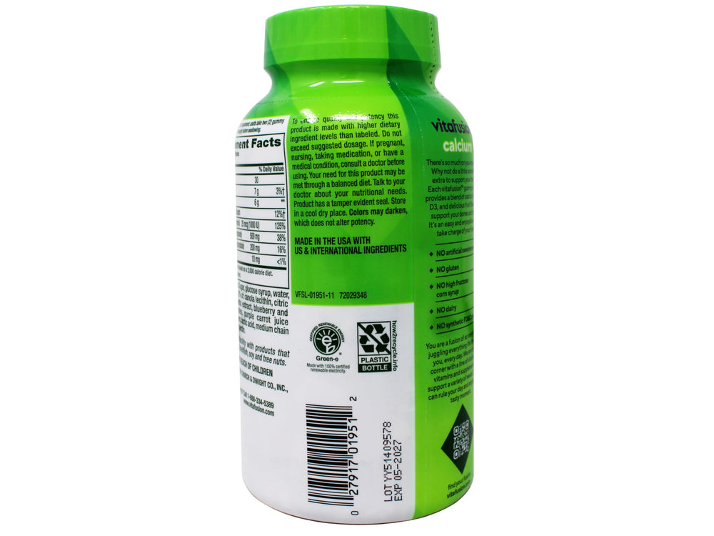 Vitafusion calcium gummies pack inset displays two bottles per order.