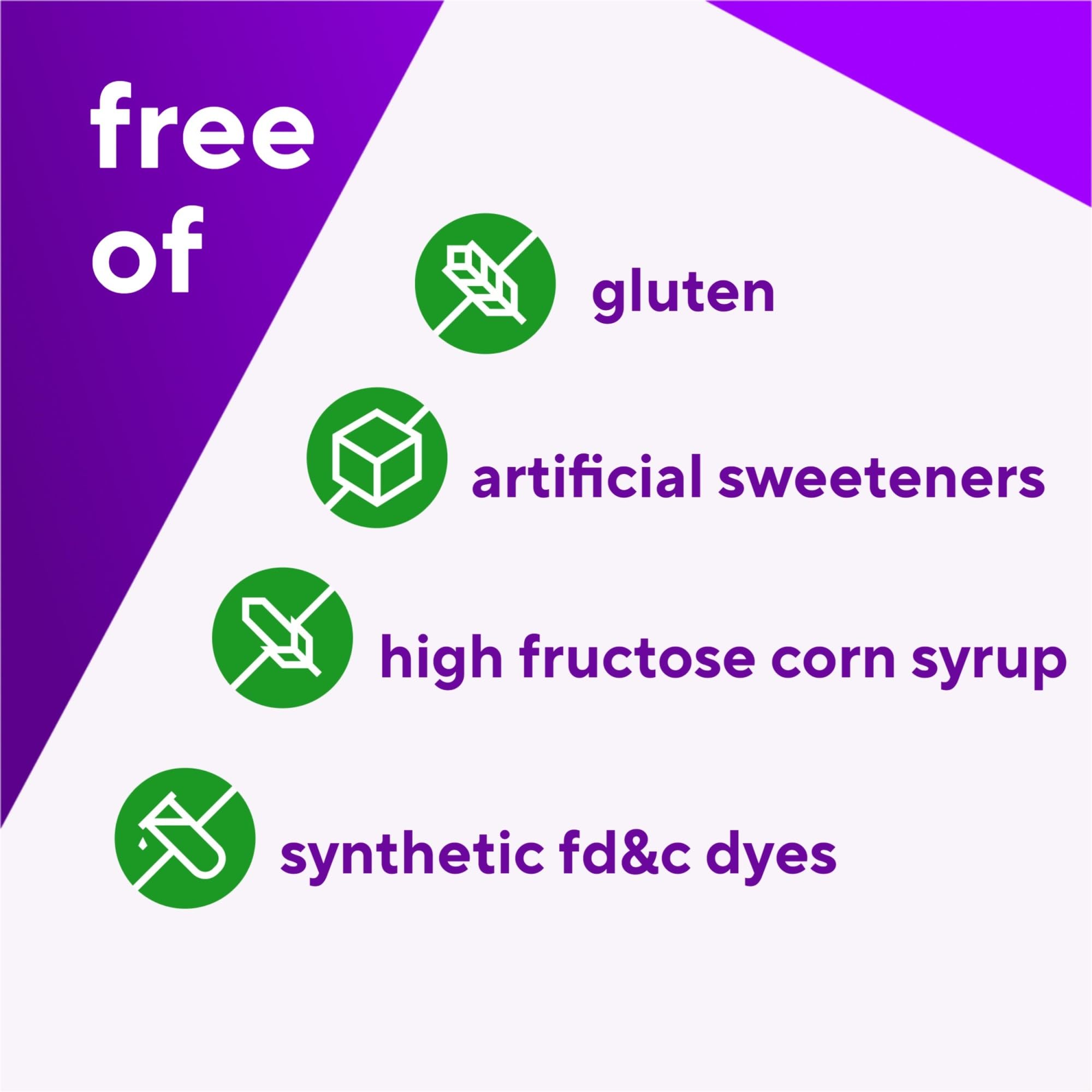 Vitafusion Magnesium Gummies free from artificial sweeteners and dyes.
