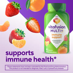 Vitafusion Multi+ Immune Tangerine Strawberry gummies for flavorful daily immune support