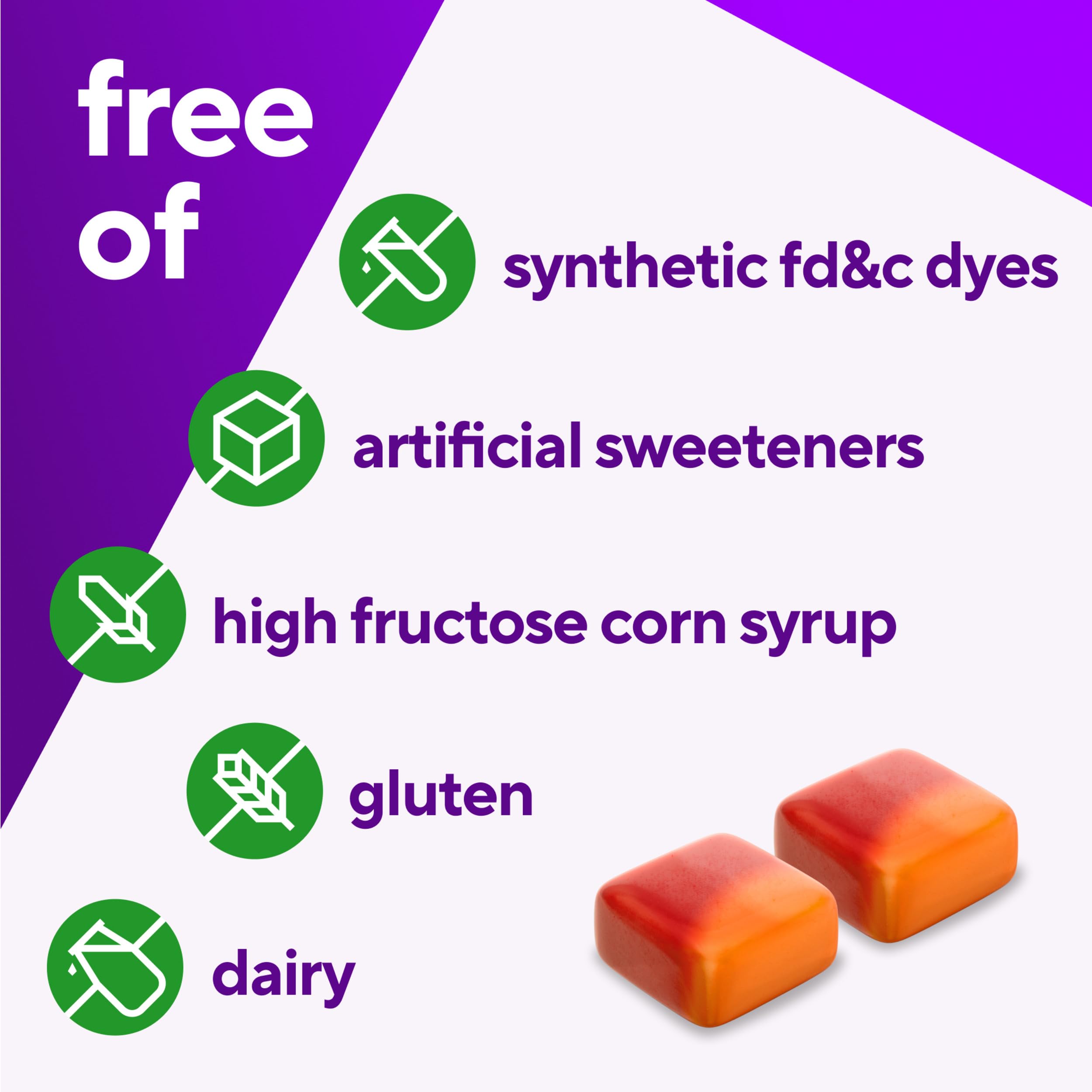 Vitafusion gummies with no artificial flavors or sweeteners