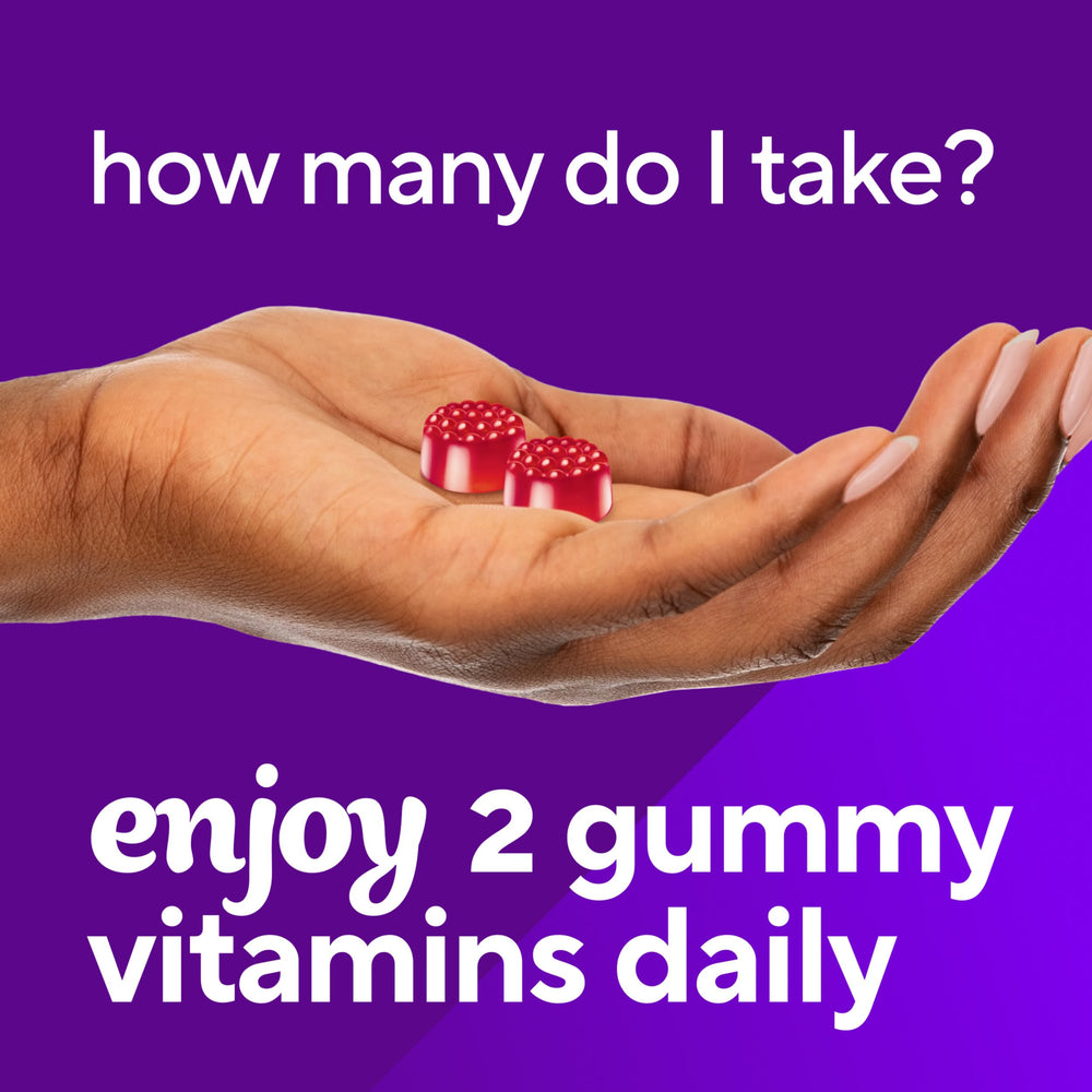 Vitafusion Vitamin B12 Gummy packaging graphic highlights quality.