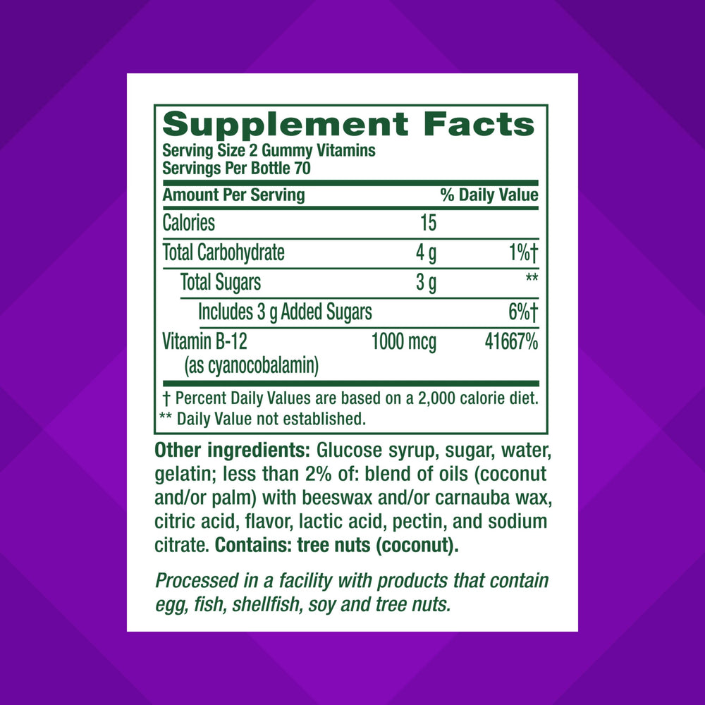 Vitafusion Vitamin B12 Gummy texture close-up, soft and chewy.